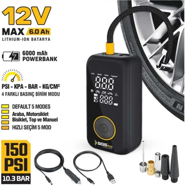 Sgs SGS5398 Şarjlı Hava Kompresörü 12V