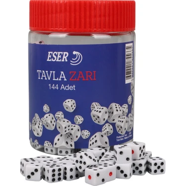 Eser Tavla Zarı 144 Adet Kutulu Set Yerli Üretim Eğlenceli Oyun