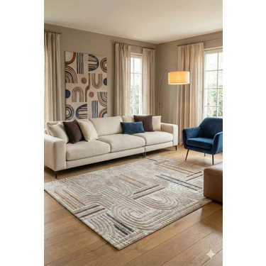 Babil Home Kaymaz Tabanlı Kesme  Salon Koridor Mutfak Yatak Odası Halısı 6012
