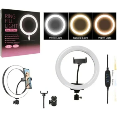 10 Inç Ring Light Sadece Halka LED 3 Renkli Ayarlanabilir Tiktok Youtuber