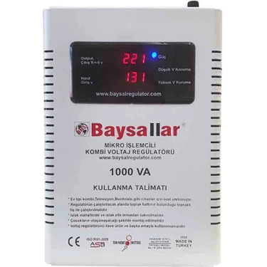Baysallar Kombi Voltaj Regülatör 1000VA Digital Mikro Işlemcili