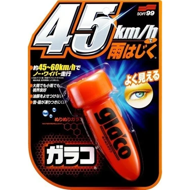 Soft99 Glaco Roll On Yağmur Su Kaydırıcı 75 ml Araç İçi ve Dış Temizlik için Profesyonel