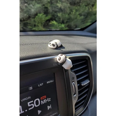2 Adet Plastik Mini Panda Araç Içi Aksesuar, Araba Dekoru, Klima Süsü, Panda Dekor, Masa