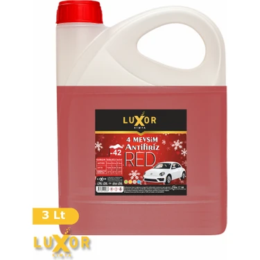 Luxor Kimya 4 Mevsim -42°C Kırmızı Antifriz 3 Lt [YENİ ÜRETİM