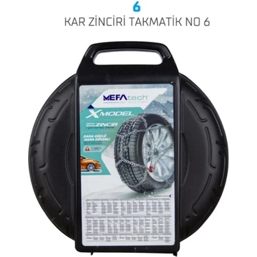 Mefa Tech 195/65X365 Ebatlarına Uyumlu Takmatik x Tipi Kar Patinaj