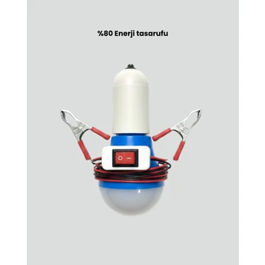 isiltikidsmoda 12V LED Ampul Timsah Kıskaçlı Taşınabilir Aydınlatma -