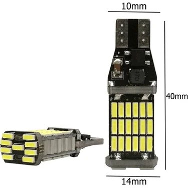 Vegaled T15 Duy Beyaz LED Geri Vites Ampulü W16W 45