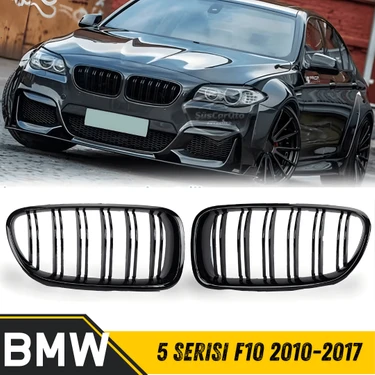 Caralp Bmw 5 Serisi F10 2010-2017 Uyumlu Ön Panjur Böbrek M5 Görünüm Izgara Çift Çizgi Ithal Piano