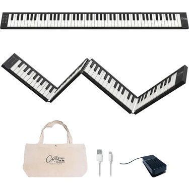 Braventa Collection Carry-On 88 Anahtar Siyah Taşınabilir Katlanır Dijital Piyano Blackstar USB