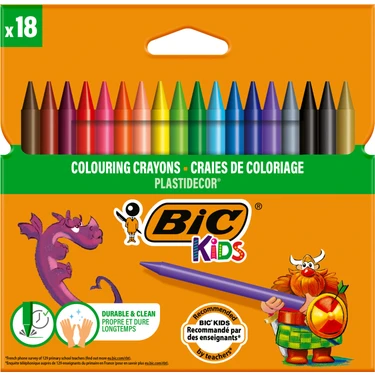Bic Kids Plastidecor Silinebilir Elleri Kirletmeyen Pastel Boya 18