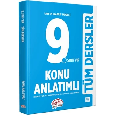 Editör Yayınları 9. Sınıf Vip Tüm Dersler Konu Anlatımlı Eğitim Kitabı Sınav Bilgisi