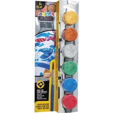 Carioca Metalik Tempera Fırçalı Suluboya Yıkanabilir 6x25