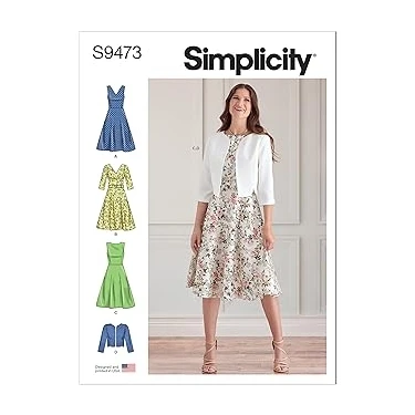 SHC4200 Simplicity S9473 Ceket ve Elbise Dikiş Paterni, 16-24