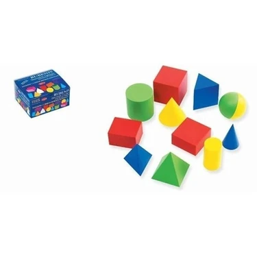 Rubenis 12 Parça Kapaklı Renkli Geometrik Cisimler