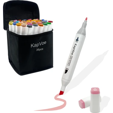 Kapvoe 36’lı Çift Uçlu Touch Marker Art Tasarım Kurecolor Twin Marker Kalem Seti Taşınabilir