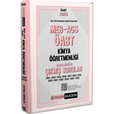 Pegem Akademi Yayıncılık 2026 MEB AGS ÖABT Kimya Öğretmenliği Tamamı Çözümlü Çıkmış