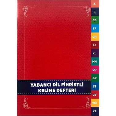 Karatay Yayınları Karatay Yabancı Dil Kelime Defteri Fihristli Karton Kapak 96