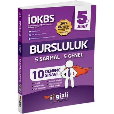 Gizli Yayınları 5.Sınıf İOKBS Bursluluk 10 Deneme Sınavı Büyük Boy Ciltsiz