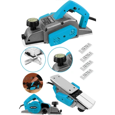 Steiner Alman 4200 W Bakır Sargı Metal Şanzıman Motor Korumalı Çift Bıçaklı Planya Rende Makinesi +