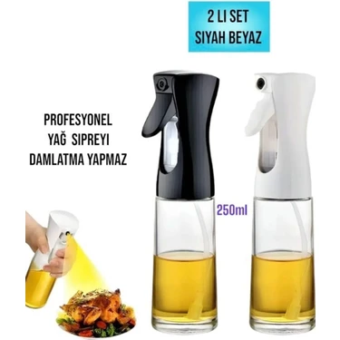 2 ‘li Cam Sprey Şişe Yağdanlık Airfryer Püskürtmeli Yağlık Fısfıs