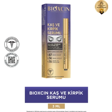 Bioxcin Kaş Kirpik Serumu - Kolajen Hyaluronik Asit Hint Yağı Keratin Peptidleri B5