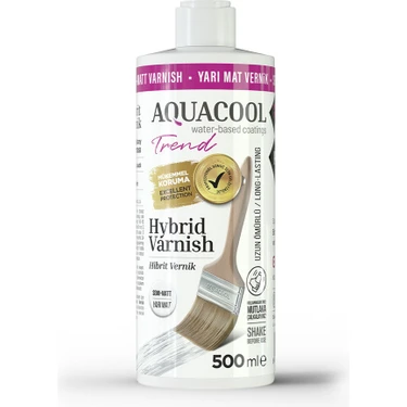 Aquacool Trend Hybrid Varnish Hobi Boyası Su Bazlı Hibrit Vernik 500 ml Yarı
