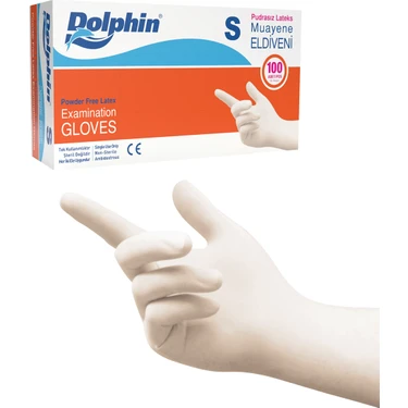Dolphin Pudrasız Lateks Muayene Eldiveni S Beden 100 Adet -