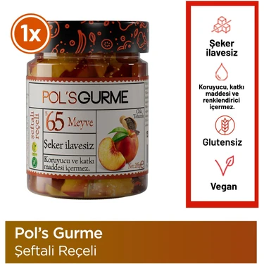 Pol's Gurme Pol'sgurme Şeftali Reçeli, Şeker Ilavesiz, Chia Tohumu 285