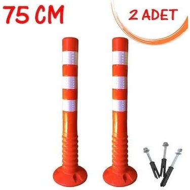 Melzo Home Melzohome Esnek Yapı Esnek Otopark Dubası Plastik Yol Şerit Ayırıcı Trafik Dubası 75 cm