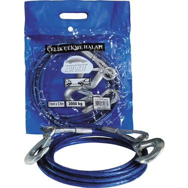 Autokit Çelik Çekme Halatı 7mm*3,5m  2