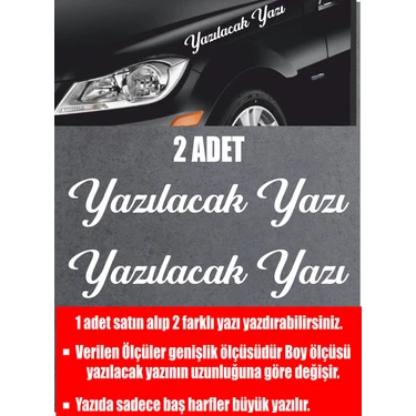 Sticker Usta Kişiye Özel Yazı 2 Adet İsim Soyisim  Ad Soyad Araba Oto Motosiklet Sticker