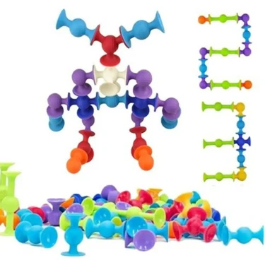 Go Toys Shopist Vakum Molekül 25 Parça Yapı Taşları Fidget Duyusal Eğitici Oyuncak Squigz