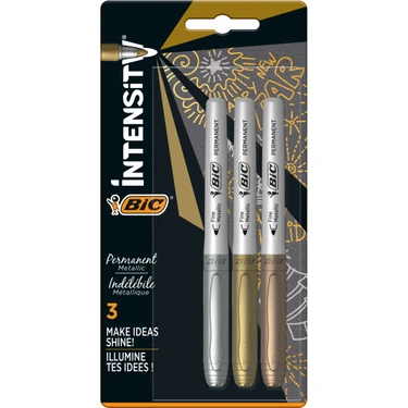 Bic Intensity Permanent Markör Altın Gümüş Bronz 3'lü