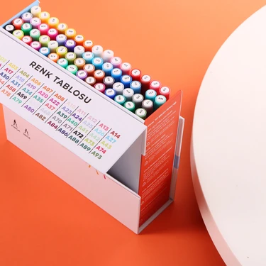Platube Çift Taraflı Brush Pen 60’lı Marker Kalem Seti Bullet Jurnal Mandala Eskiz Boyama