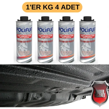 Polifur Darbe Koruyucu Pütür Siyah 1'er kg 4 Adet | Araç Altı Kaplama – Ses ve Pas