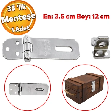 Badem10 Lüks Sandık Kutu 35 Lik Menteşeli Kilit Askısı Kilit Aparatı Krom Renk Tosba Kilit