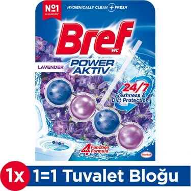 Bref WC Power Active Lavanta Kir&Kireç Önleyici & Koku Giderici Katı Klozet Temizleme