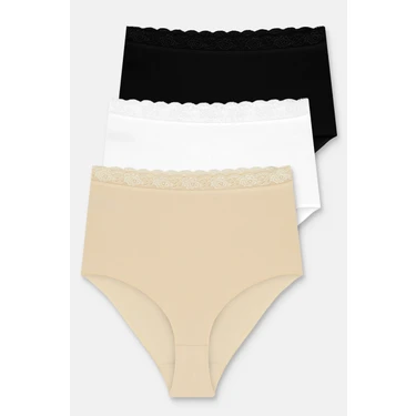Suwen 3 Lü Paket Pamuklu Yüksek Bel Slip