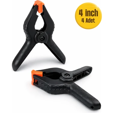 Badem10 Küçük Boy 4 Adet Profesyonel Yaylı Kıskaç 110MM 4 Inç Marangoz Mobilya Kavrama Kıstırma