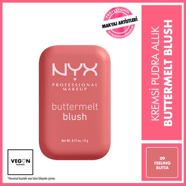 NYX Professional Makeup Buttermelt Blush Kremsi Pembe Pudra Allık - 09 Feelin