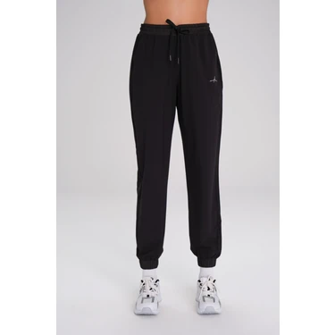Haşema Active Lastikli Paça Siyah Jogger Spor Pantolonu Eşofman Altı