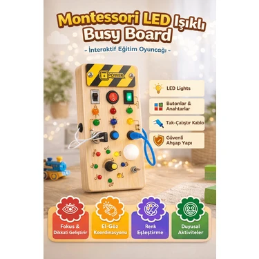 Robokids Montessori Ahşap Power Busy