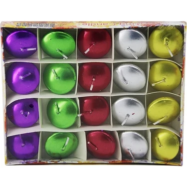 DS LLC 20PCS Suda Yüzen Mum Beyaz - Renkli