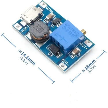 Sanec MT3608 2A Yükselteç Dc-Dc Aşamalı Güç Modülü Micro USB