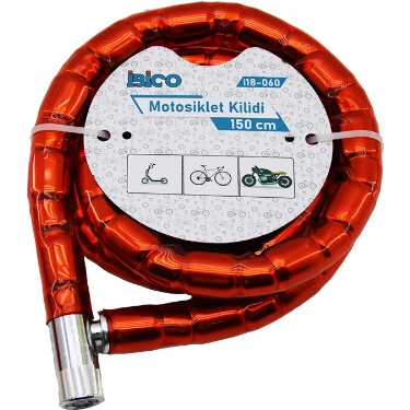 Akıllı Durak Kırmızı Motor Bisiklet Kilidi 22 mm x 150