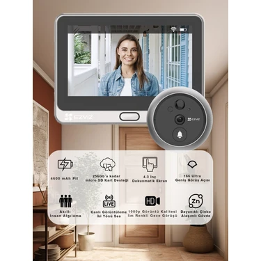 Ezviz DP2 - (3WPFBS,3MP) Wi-Fi Akıllı Kapı