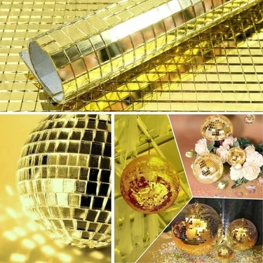 İlk El Grup Kendinden Yapışkanlı Aynalı Kare Gold Sticker 30X30
