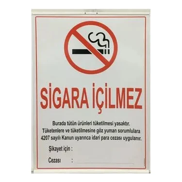 Kocaoluk Çıtalı Sigara Içilmez Levhası 50X70