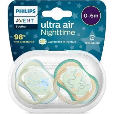 Philips Avent Ultra Air Gece Emziği 0-6 Ay, 2'li Erkek,