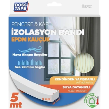 Tape Epdm Kauçuk Pencere Kapı Izolasyon Bandı Beyaz